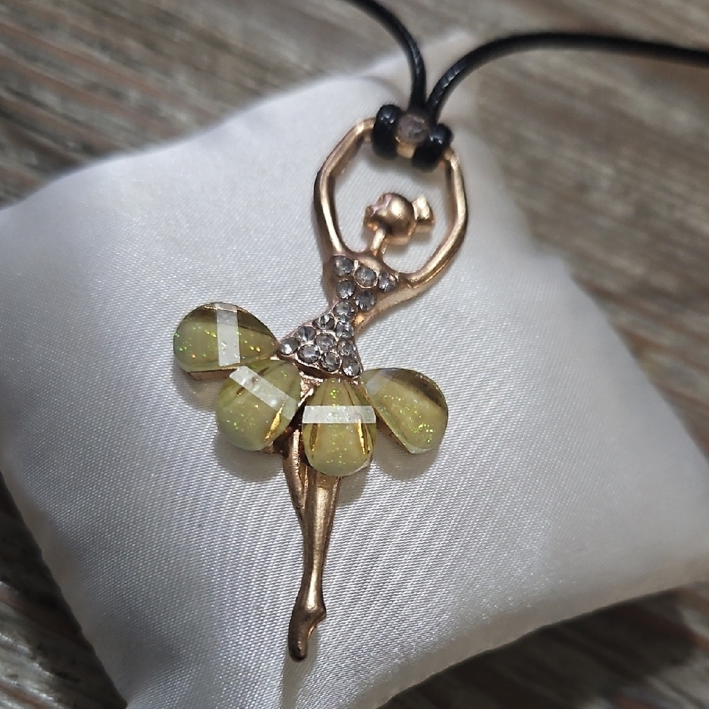 Canary Ballerina Pendant Necklace